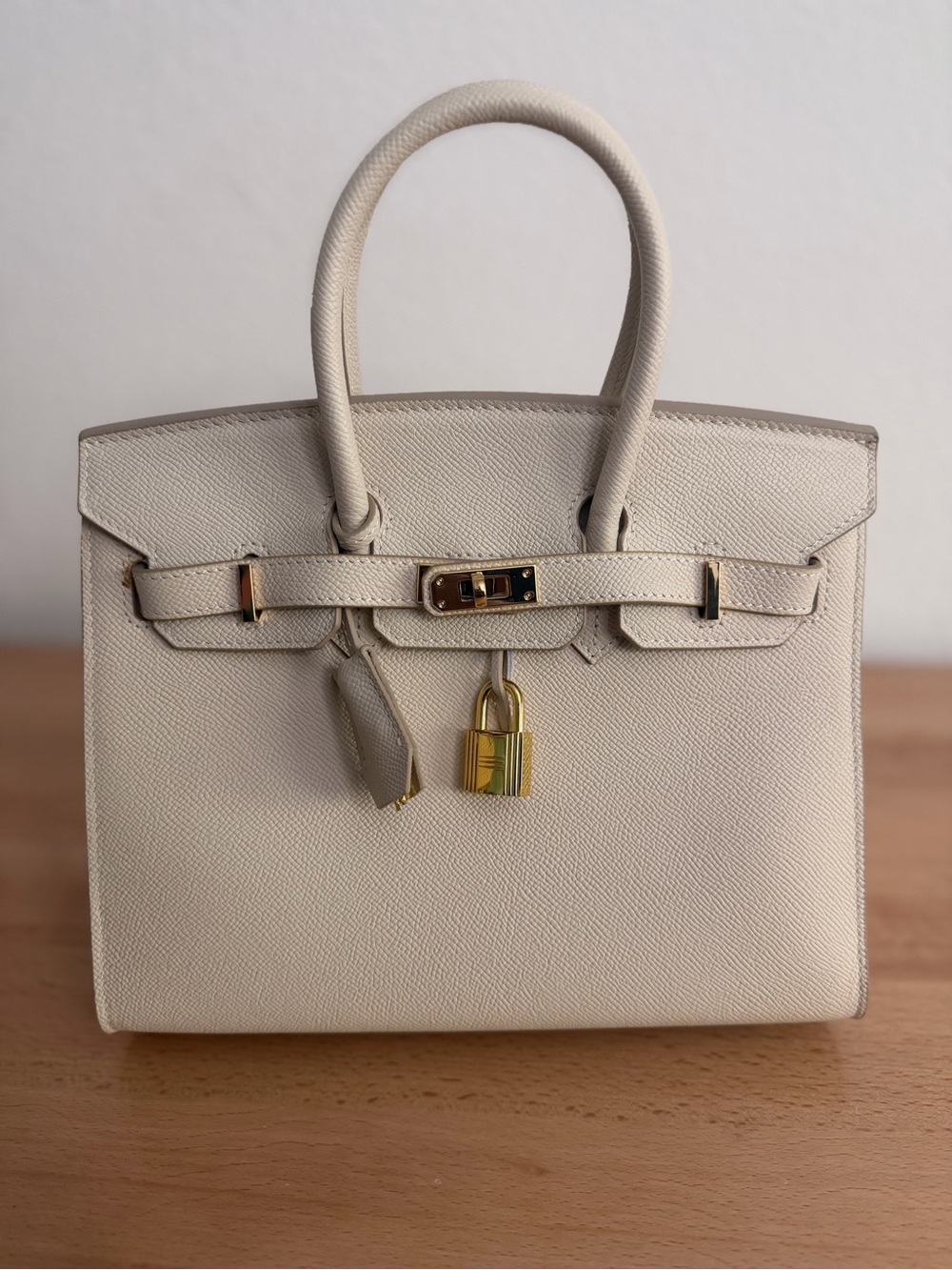 Epsom Craie white GHW Sellier Birkin 25